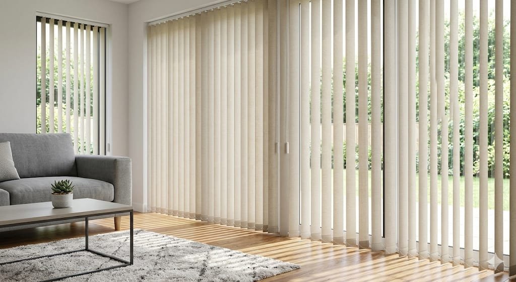 Axis Light Control Vertical Blinds – Textured Polyester